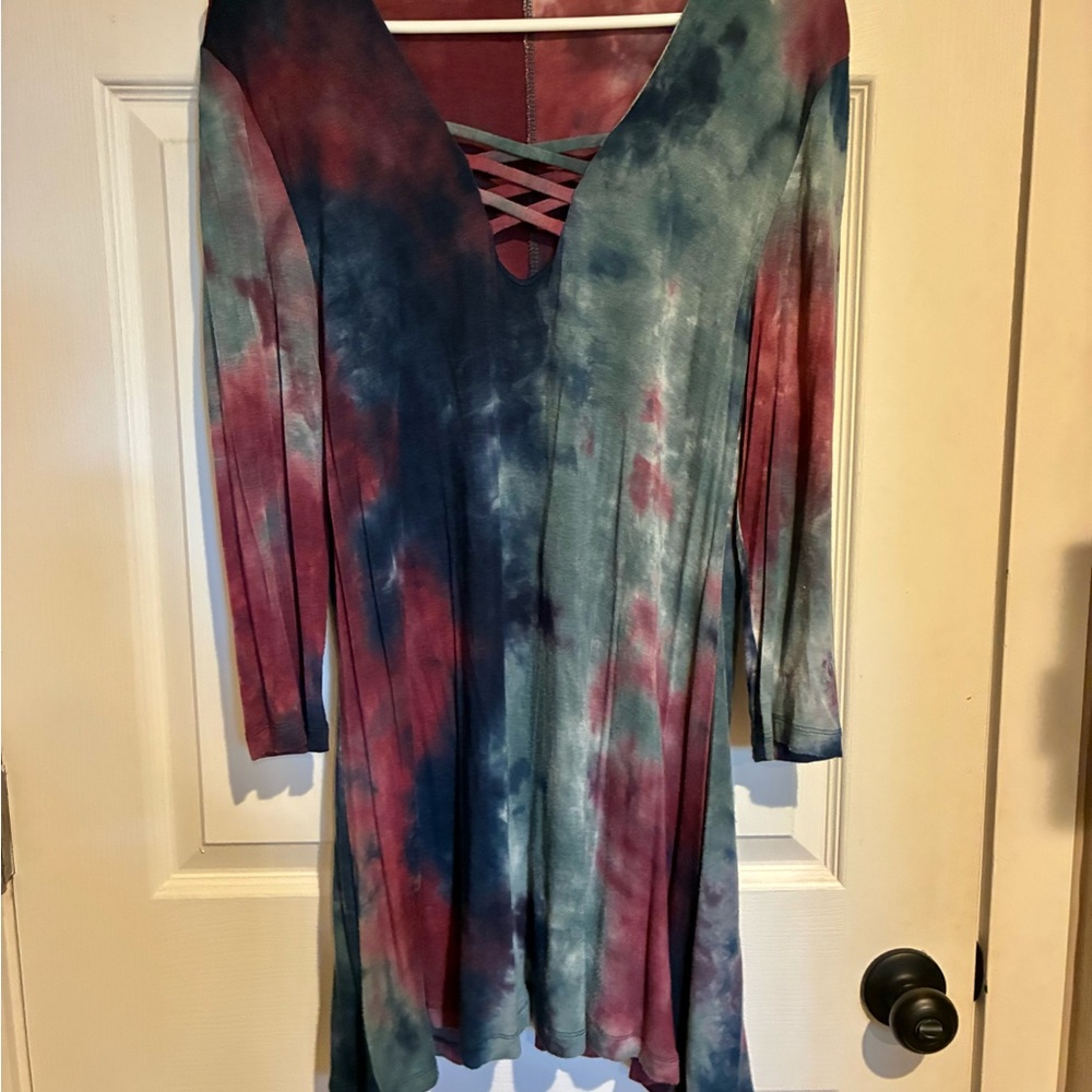 Tie-Dye V-Neck Dress